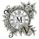 the date february 5th 2024 in roman numerals tattoo design idea