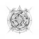 labyrinth tattoo design idea