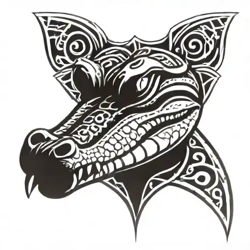 alligator head tattoo design idea