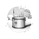 Snare drum and in the upper have drum sticks tattoo design idea