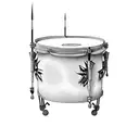 Snare drum and in the upper have drum sticks tattoo design idea