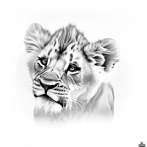 3 lion cubs tattoo design idea