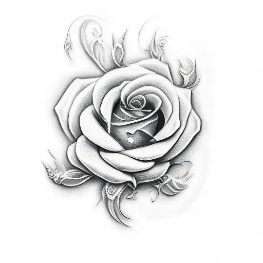 100 dollar bill flower tattoo design idea