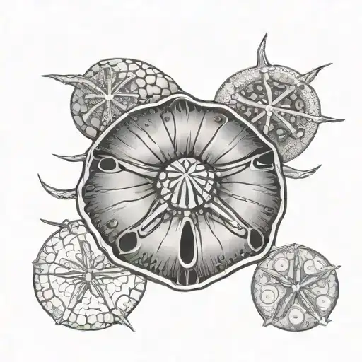 sand dollar shell, beach design tattoo design idea