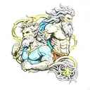 zeus and thunder lightning tattoo design idea