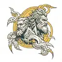 zeus and thunder lightning tattoo design idea