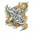 zeus and thunder lightning tattoo design idea