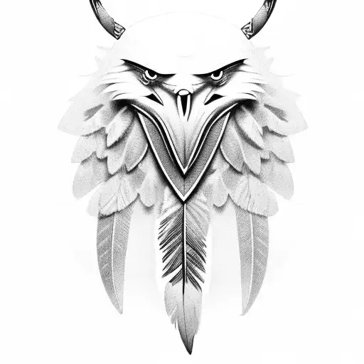 viking crow feathers  tattoo design idea