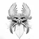 viking crow feathers  tattoo design idea