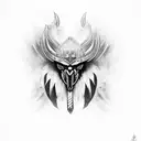 viking crow feathers  tattoo design idea