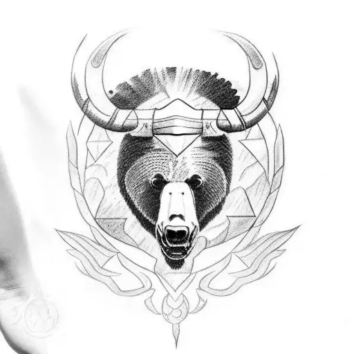 bear bull Scot mustang Saxon hawk bison forearm tattoo tattoo design idea
