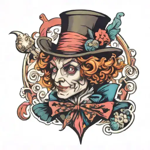 mad hatter tattoo design idea
