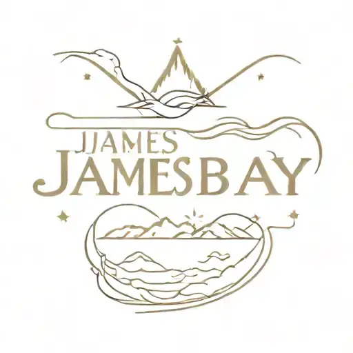 James Bay logo and wanderlust word  tattoo design idea