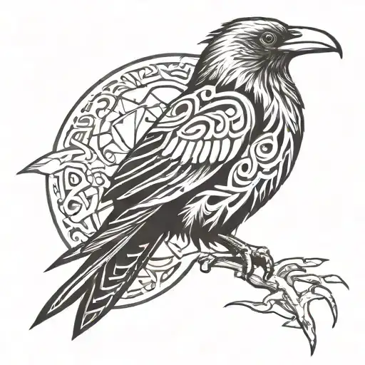 Hugin Munin Raven tattoo design idea