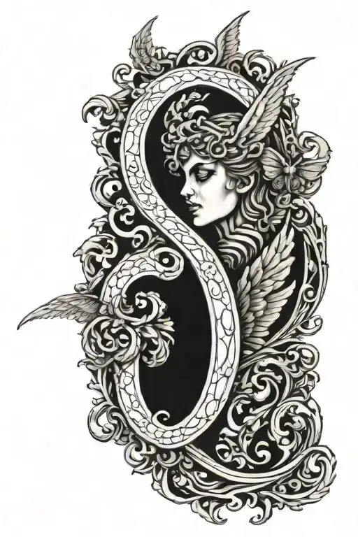 999 angel numbers tattoo design idea