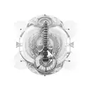 Incorporate musical notes and welding tools in a unique design tattoo design idea