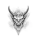Devil demon sharp tooth xrazy tattoo design idea