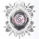 pulsar fire in planet tattoo design idea