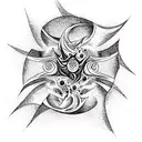 pulsar fire in planet tattoo design idea