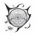 pulsar fire in planet tattoo design idea
