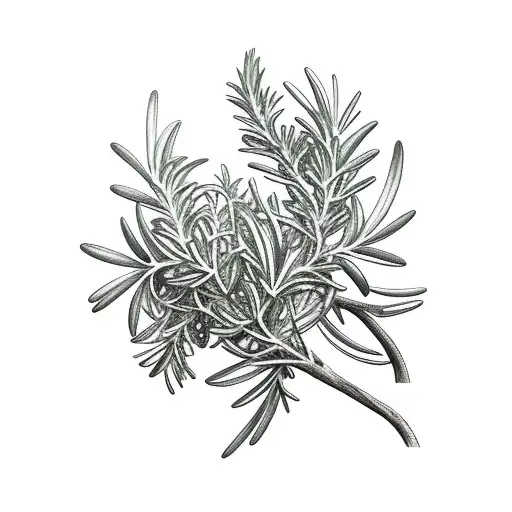 Rosemary branch tattoo design idea