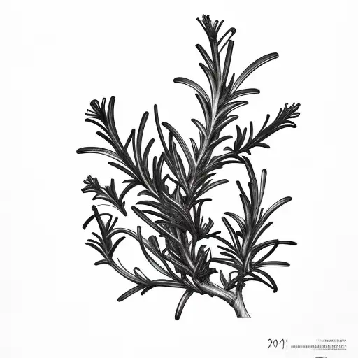Rosemary leaves tattoo design idea