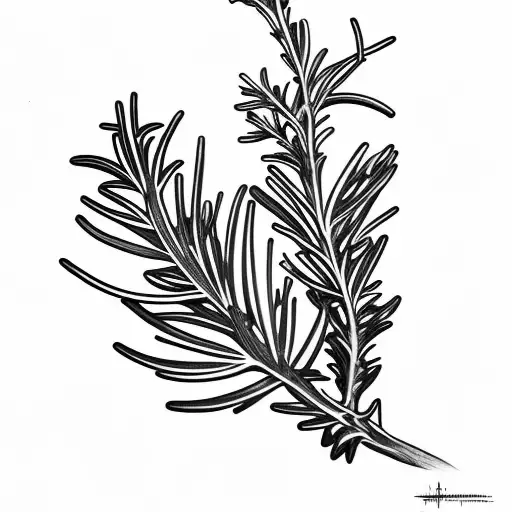 Rosemary leaves tattoo design idea