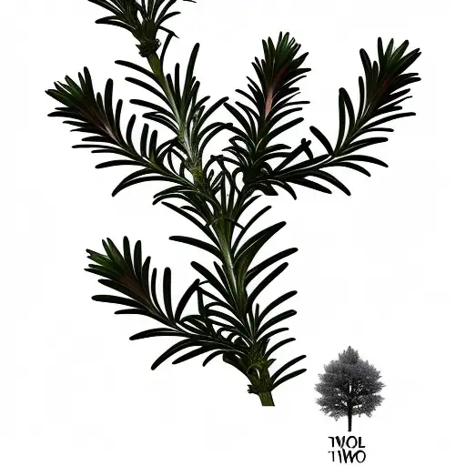 two symmetric rosemary branches tattoo design idea