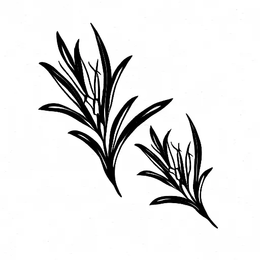 Two symmetric rosemary branches  tattoo design idea