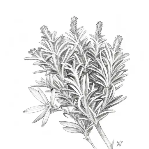 Rosemary branch up close  tattoo design idea