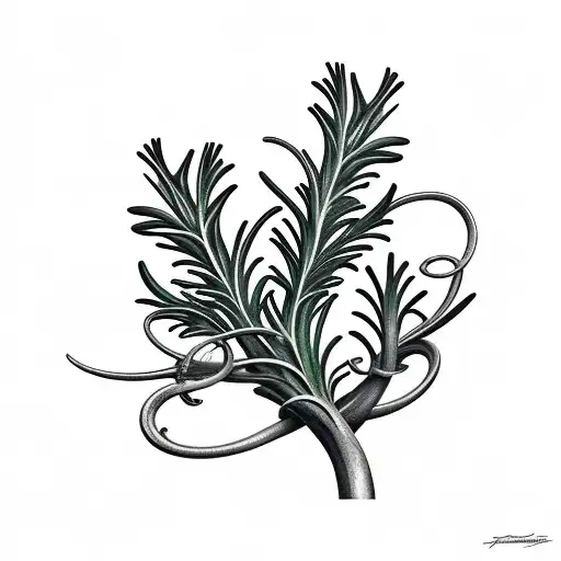 Rosemary vine tattoo design idea