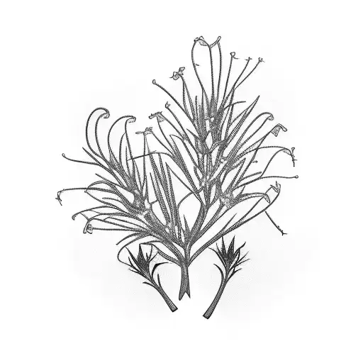 Two symmetric rosemary branches  tattoo design idea