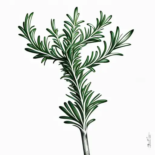 Rosemary branch up close  tattoo design idea
