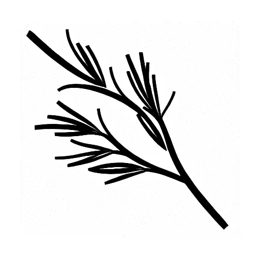Two symmetric rosemary branches  tattoo design idea