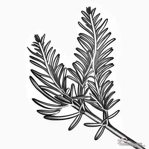 Rosemary leaves tattoo design idea