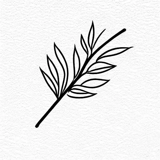 symmetric olive branch tattoo design idea