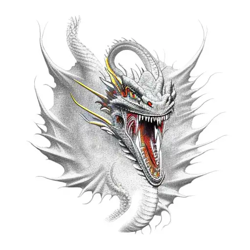 realistic dragon head drawing
