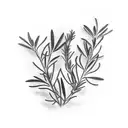 two symmetric rosemary branches tattoo design idea