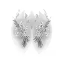 two symmetric rosemary branches tattoo design idea