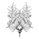 Two symmetric rosemary branches  tattoo design idea