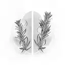 Two symmetric rosemary branches  tattoo design idea