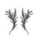 two symmetric rosemary branches tattoo design idea