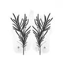 two symmetric rosemary branches tattoo design idea