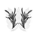 two symmetric rosemary branches tattoo design idea