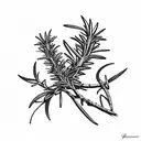 Rosemary branch tattoo design idea