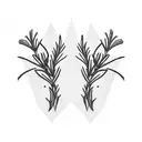 two symmetric rosemary branches tattoo design idea