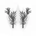 two symmetric rosemary branches tattoo design idea