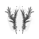 two symmetric rosemary branches tattoo design idea