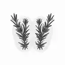 two symmetric rosemary branches tattoo design idea