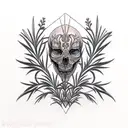 two symmetric rosemary branches tattoo design idea